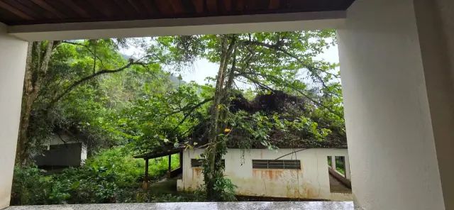 Varanda do apartamento com vista para a montanha e a vegetação